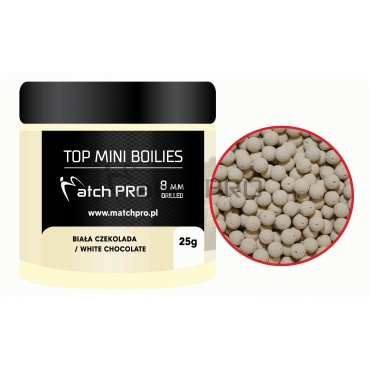 Match Pro Top Mini Boilies Drilled White Chocolate 8mm